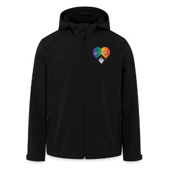 Give America Brian Again Pride Flag Heart - Recycelte Männer Softshell-Jacke von Stanley/Stella - Schwarz - Vorne - AI Model Male 185 light (185cm)