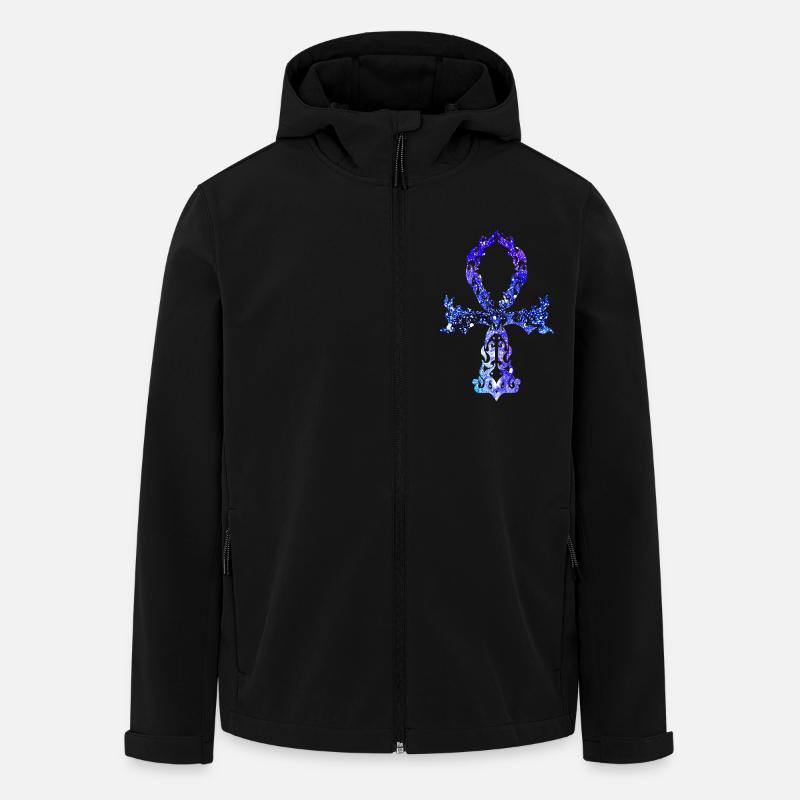 Ankh Cosmique - Version Indigo - Veste softshell homme en polyester recyclé Stanley/Stella - noir