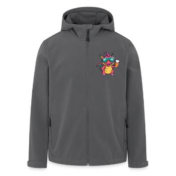 Drache Apres Ski Bier - Recycelte Männer Softshell-Jacke von Stanley/Stella - Schwarz - Vorne - AI Model Male 185 light (185cm)