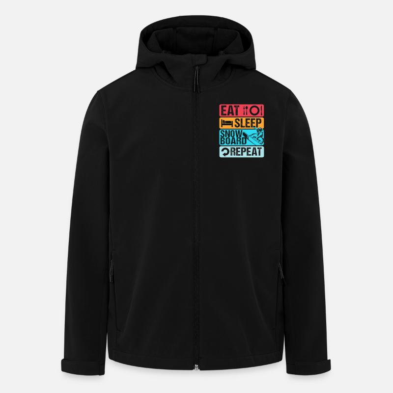 Snowboard Snowboard Vacances snowboard Snowboarders - Veste softshell homme en polyester recyclé Stanley/Stella - noir