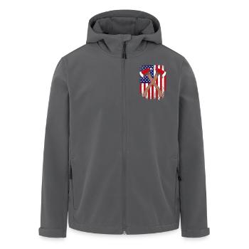 Firefighter Fire Brigade - Men’s Recycled Softshell Jacket by Stanley/Stella - anthracite - Front - AI Model Male 185 light (185cm)