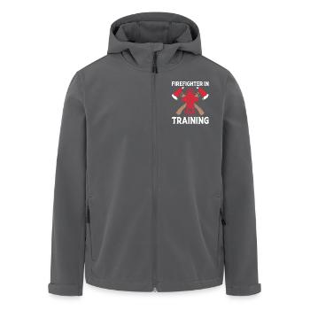 Firefighter Fire Brigade - Men’s Recycled Softshell Jacket by Stanley/Stella - black - Front - AI Model Male 185 light (185cm)