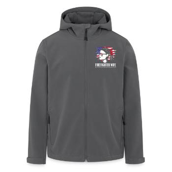 Firefighter Fire Brigade - Men’s Recycled Softshell Jacket by Stanley/Stella - black - Front - AI Model Male 185 light (185cm)