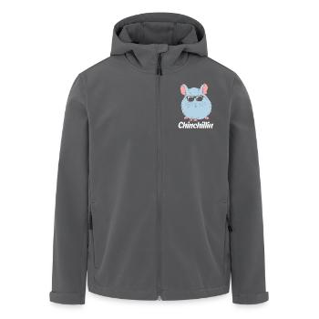 Chinchilla - Men’s Recycled Softshell Jacket by Stanley/Stella - black - Front - AI Model Male 185 light (185cm)
