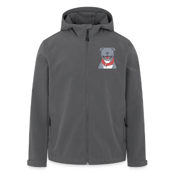 Staffordshire Bullterrier - Recycelte Männer Softshell-Jacke von Stanley/Stella - Schwarz - Vorne - AI Model Male 185 light (185cm)