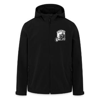 Harte Männer, harte Maschinen - Recycelte Männer Softshell-Jacke von Stanley/Stella - Schwarz - Vorne - AI Model Male 185 light (185cm)