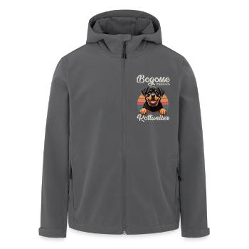 Bogosse comme mon Rottweiller cadeau chien - Veste softshell homme en polyester recyclé Stanley/Stella - noir - Devant - AI Model Male 185 light (185cm)