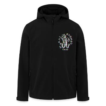 Glitched Abraxas symbol - Men’s Recycled Softshell Jacket by Stanley/Stella - black - Front - AI Model Male 185 light (185cm)
