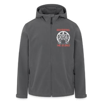 Squelette de crâne de batteur sur la batterie - Veste softshell homme en polyester recyclé Stanley/Stella - noir - Devant - AI Model Male 185 light (185cm)
