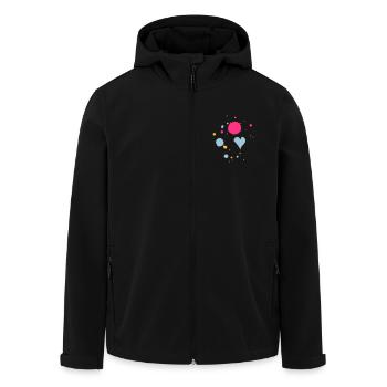 Farbkleckse,Tropfen und Herz - Recycelte Männer Softshell-Jacke von Stanley/Stella - Schwarz - Vorne - AI Model Male 185 light (185cm)