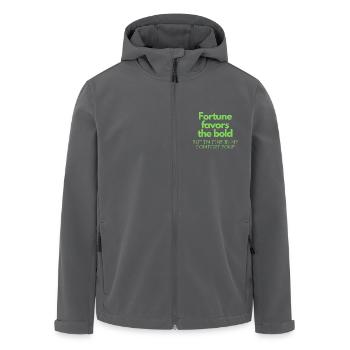 Fortune favors the bold - Men’s Recycled Softshell Jacket by Stanley/Stella - black - Front - AI Model Male 185 light (185cm)