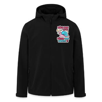 Râle pas tu vas péter une durite humour sticker - Veste softshell homme en polyester recyclé Stanley/Stella - noir - Devant - AI Model Male 185 light (185cm)