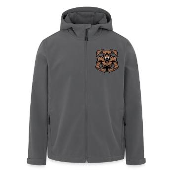 Greyhound Dog Muscles Bodybuilding - Men’s Recycled Softshell Jacket by Stanley/Stella - black - Front - AI Model Male 185 light (185cm)