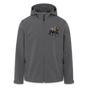 Animal taureau - Veste softshell homme en polyester recyclé Stanley/Stella - noir - Devant - AI Model Male 185 light (185cm)