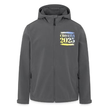 Croatie 2025 - Veste softshell homme en polyester recyclé Stanley/Stella - noir - Devant - AI Model Male 185 light (185cm)