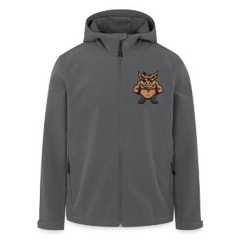 Wildschwein Schwein Cool Comic - Recycelte Männer Softshell-Jacke von Stanley/Stella - Schwarz - Vorne - AI Model Male 185 light (185cm)