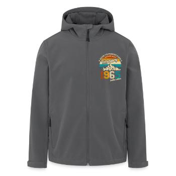 Édition limitée Février 1965 Cadeau d’anniversaire - Veste softshell homme en polyester recyclé Stanley/Stella - noir - Devant - AI Model Male 185 light (185cm)