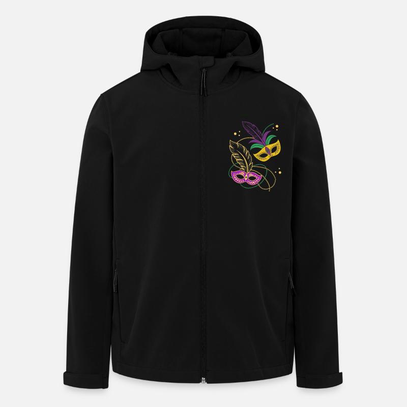 Mardi Gras - Carnaval - Masque - Cadeau - Veste softshell homme en polyester recyclé Stanley/Stella - noir