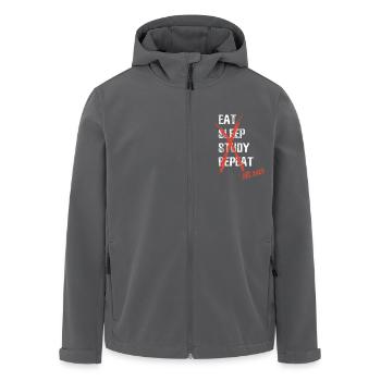 Eat sleep study repeat - Abi 2025 - Spruch - Recycelte Männer Softshell-Jacke von Stanley/Stella - Schwarz - Vorne - AI Model Male 185 light (185cm)