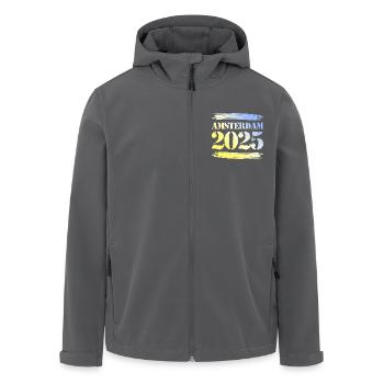 Amsterdam 2025 - Men’s Recycled Softshell Jacket by Stanley/Stella - black - Front - AI Model Male 185 light (185cm)