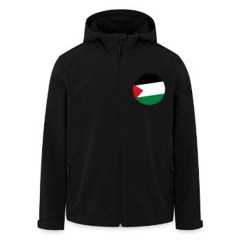 Drapeau de la Palestine rond _ Flag round in shape - Veste softshell homme en polyester recyclé Stanley/Stella - noir - Devant - AI Model Male 185 light (185cm)
