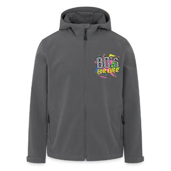 Années 80 Pour Éternité - Années 80 - Coloré + Fou - Veste softshell homme en polyester recyclé Stanley/Stella - noir - Devant - AI Model Male 185 light (185cm)