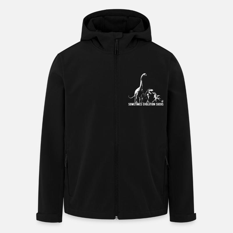 Parfois, l’évolution craint - Dinosaure - Poulet - Veste softshell homme en polyester recyclé Stanley/Stella - noir