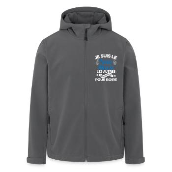 Cadeau de célibataire pour un futur marié - Veste softshell homme en polyester recyclé Stanley/Stella - noir - Devant - AI Model Male 185 light (185cm)