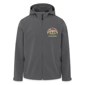 1948 Vintage Geburtstagsgeschenk - Recycelte Männer Softshell-Jacke von Stanley/Stella - Schwarz - Vorne - AI Model Male 185 light (185cm)
