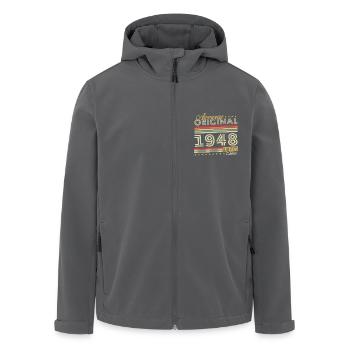 1948 Vintage Geburtstagsgeschenk - Recycelte Männer Softshell-Jacke von Stanley/Stella - Schwarz - Vorne - AI Model Male 185 light (185cm)