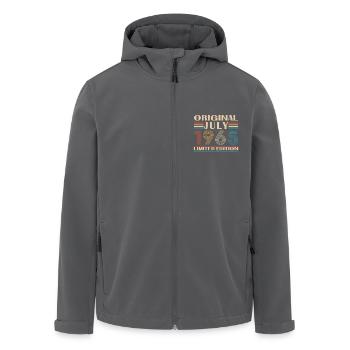 1965 Juillet Vintage Anniversaire Rétro - Veste softshell homme en polyester recyclé Stanley/Stella - noir - Devant - AI Model Male 185 light (185cm)