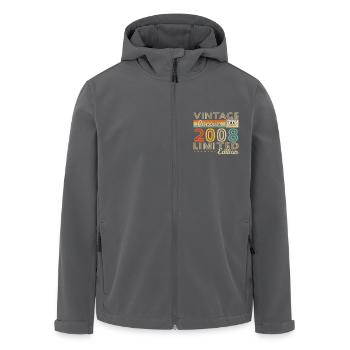 18 Jahre 2008 Vintage Retro Geburtstagsgeschenk - Recycelte Männer Softshell-Jacke von Stanley/Stella - Schwarz - Vorne - AI Model Male 185 light (185cm)