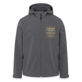 1935 Vintage Retro 90 Jahre Geburtstagsgeschenk - Recycelte Männer Softshell-Jacke von Stanley/Stella - Schwarz - Vorne - AI Model Male 185 light (185cm)
