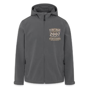 18th Birthday 18th Years Vintage Man 2007 Gift - Men’s Recycled Softshell Jacket by Stanley/Stella - black - Front - AI Model Male 185 light (185cm)