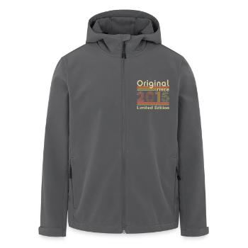 2015 Vintage Retro Birthday Gift - Men’s Recycled Softshell Jacket by Stanley/Stella - black - Front - AI Model Male 185 light (185cm)
