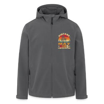 Mai 2005 Vintage Cadeau Anniversaire - Veste softshell homme en polyester recyclé Stanley/Stella - noir - Devant - AI Model Male 185 light (185cm)
