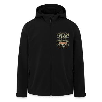 1935 Vintage Retro Cadeau D’anniversaire - Veste softshell homme en polyester recyclé Stanley/Stella - noir - Devant - AI Model Male 185 light (185cm)