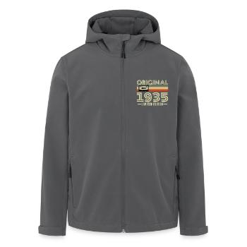 1935 Vintage Retro Cadeau D’anniversaire - Veste softshell homme en polyester recyclé Stanley/Stella - noir - Devant - AI Model Male 185 light (185cm)