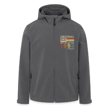 1998 Vintage Retro Birthday Gift - Men’s Recycled Softshell Jacket by Stanley/Stella - black - Front - AI Model Male 185 light (185cm)