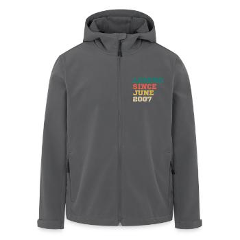 Legend since June 2007 Birthday Gift - Men’s Recycled Softshell Jacket by Stanley/Stella - black - Front - AI Model Male 185 light (185cm)