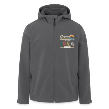 Juni 1944 Vintage Retro Geburtstagsgeschenk - Recycelte Männer Softshell-Jacke von Stanley/Stella - Schwarz - Vorne - AI Model Male 185 light (185cm)