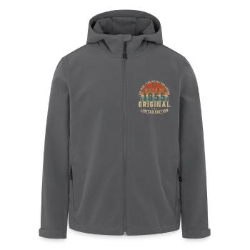 70 Jahre 1955 Vintage Retro Jubiläumsgeschenk - Recycelte Männer Softshell-Jacke von Stanley/Stella - Schwarz - Vorne - AI Model Male 185 light (185cm)