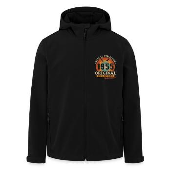 70 Jahre 1955 Vintage Retro Jubiläumsgeschenk - Recycelte Männer Softshell-Jacke von Stanley/Stella - Schwarz - Vorne - AI Model Male 185 light (185cm)