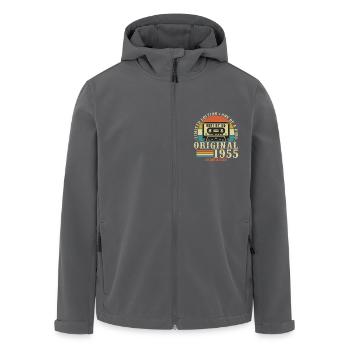 70 Jahre 1955 Vintage Retro Jubiläumsgeschenk - Recycelte Männer Softshell-Jacke von Stanley/Stella - Schwarz - Vorne - AI Model Male 185 light (185cm)