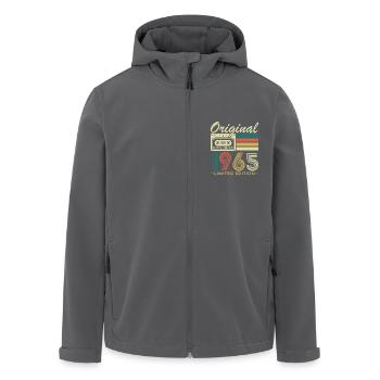 60 Years 1965 Vintage Retro Birthday Gift - Men’s Recycled Softshell Jacket by Stanley/Stella - black - Front - AI Model Male 185 light (185cm)