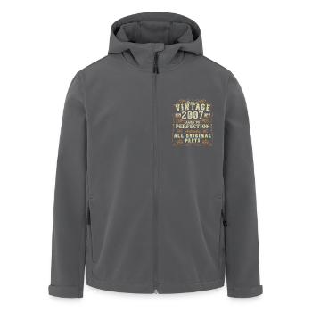 18 Jahre 2007 Vintage Retro Geburtstagsgeschenk - Recycelte Männer Softshell-Jacke von Stanley/Stella - Schwarz - Vorne - AI Model Male 185 light (185cm)