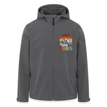 60 Jahre 1965 Vintage Retro Geburtstagsgeschenk - Recycelte Männer Softshell-Jacke von Stanley/Stella - Schwarz - Vorne - AI Model Male 185 light (185cm)