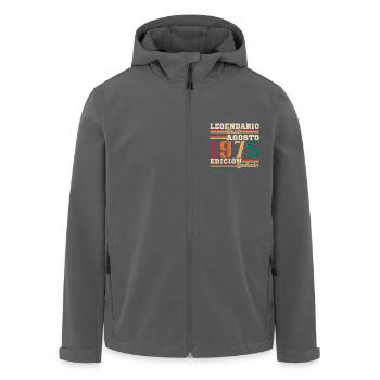 Août 1975 Rétro Vintage Cadeau d’anniversaire - Veste softshell homme en polyester recyclé Stanley/Stella - noir - Devant - AI Model Male 185 light (185cm)