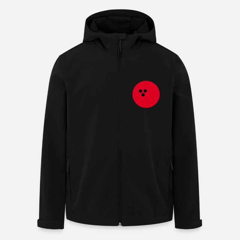 Boule de bowling, bowling rouge - Veste softshell homme en polyester recyclé Stanley/Stella - noir