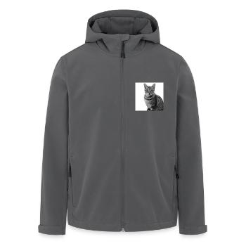 weiße Katze Katze weiß Katzen Geschenk - Recycelte Männer Softshell-Jacke von Stanley/Stella - Schwarz - Vorne - AI Model Male 185 light (185cm)